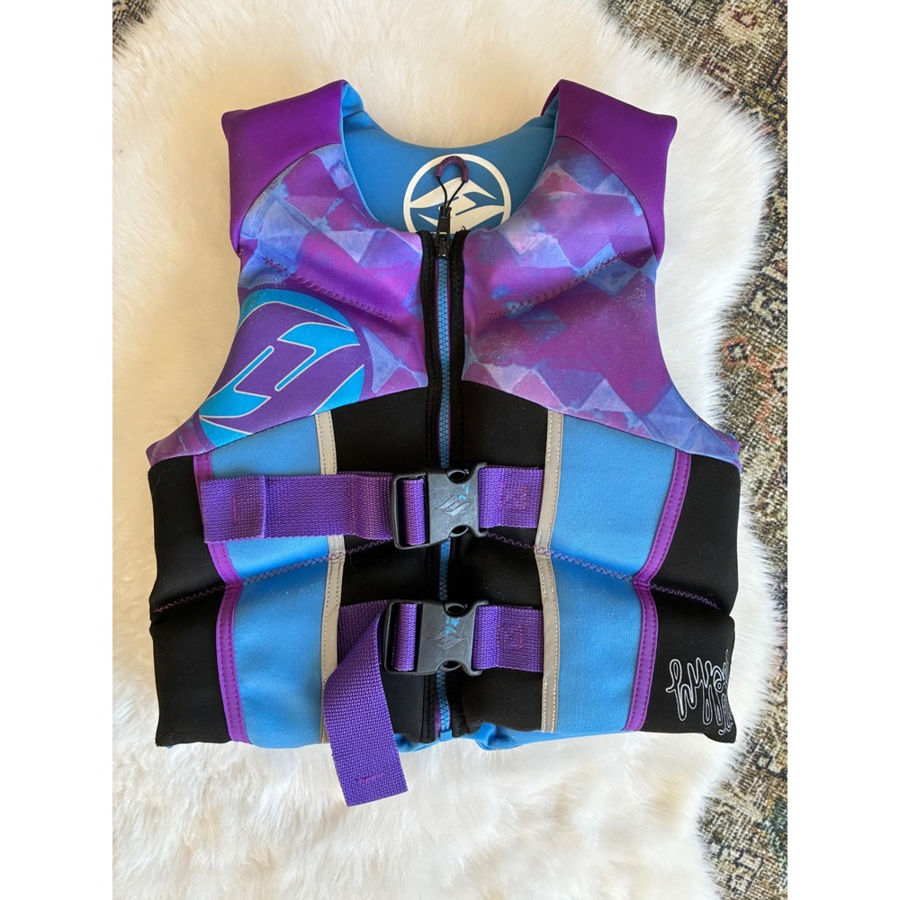 Hyperlite Youth Life Jacket Vest USCG Approved 50-90 lbs Purple Blue Black